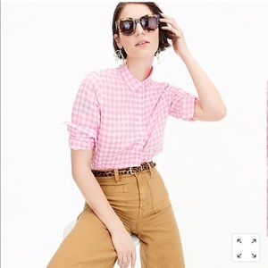 JCrew classic-cut boy shirt in crinkle gingham